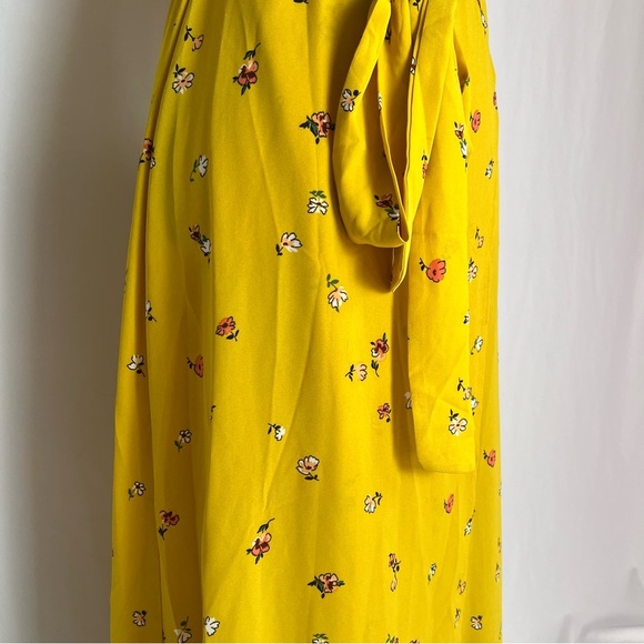 Bella Ella Golden Horizon Mustard Floral Maxi Dress Size Small Belted Long (NWT) - Picture 4 of 9
